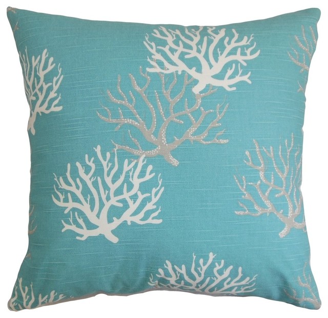 Hafwen Coastal Pillow, Blue - Beach Style - Decorative Pillows - by The Pillow Collection
